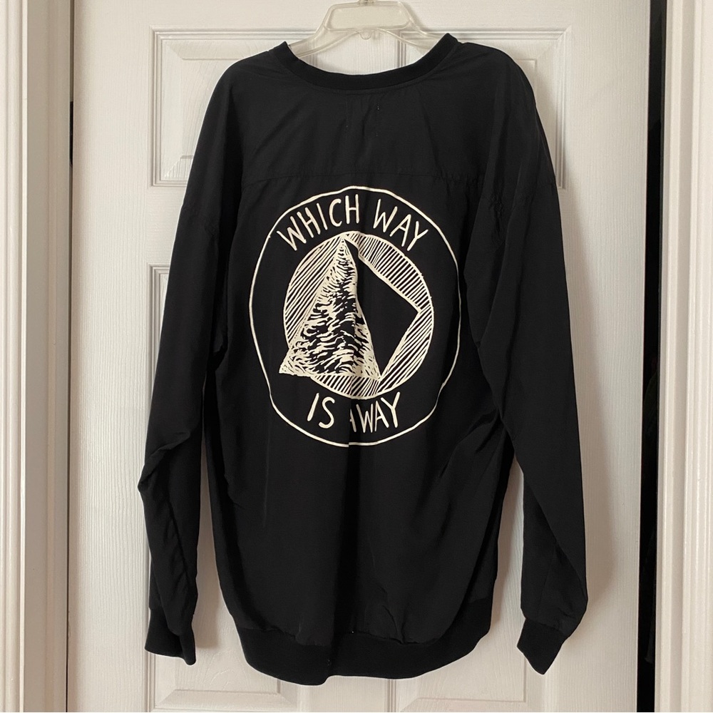 COPY - UNIF Which Way Is Away Black Oversized Windbreaker Long Sleeve